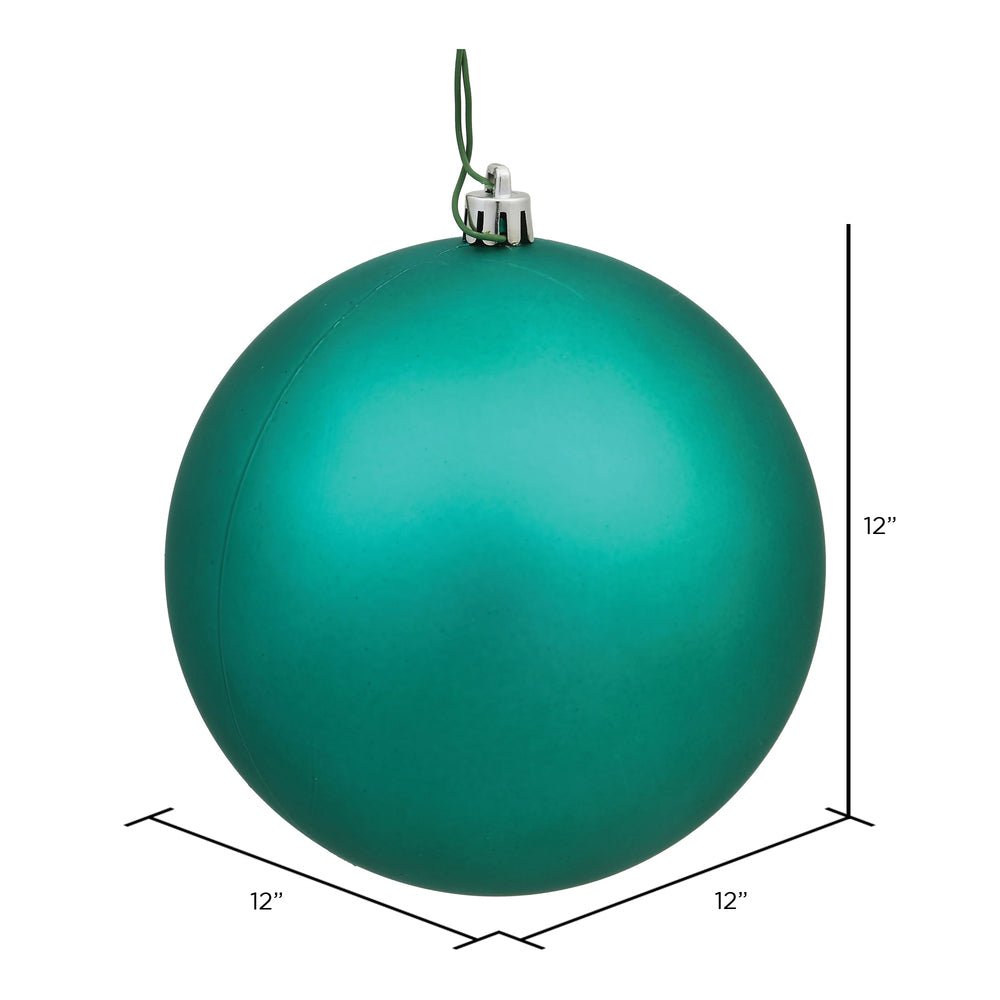 Vickerman 12" Teal Matte Ball Ornament