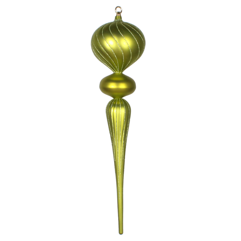 Vickerman 25" Lime Matte Glitter Finial Ornament. This ornament is the perfect addition to any holiday decorating project.