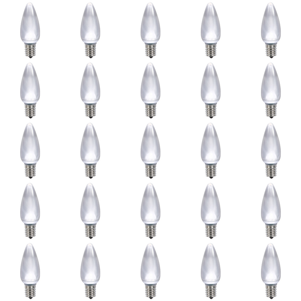 Vickerman C9 Satin LED Cool White Bulb with Nickel Base 130V .45 watts 5 diodes 25Pcs/Poly bag UL and CSA Approved package of 25