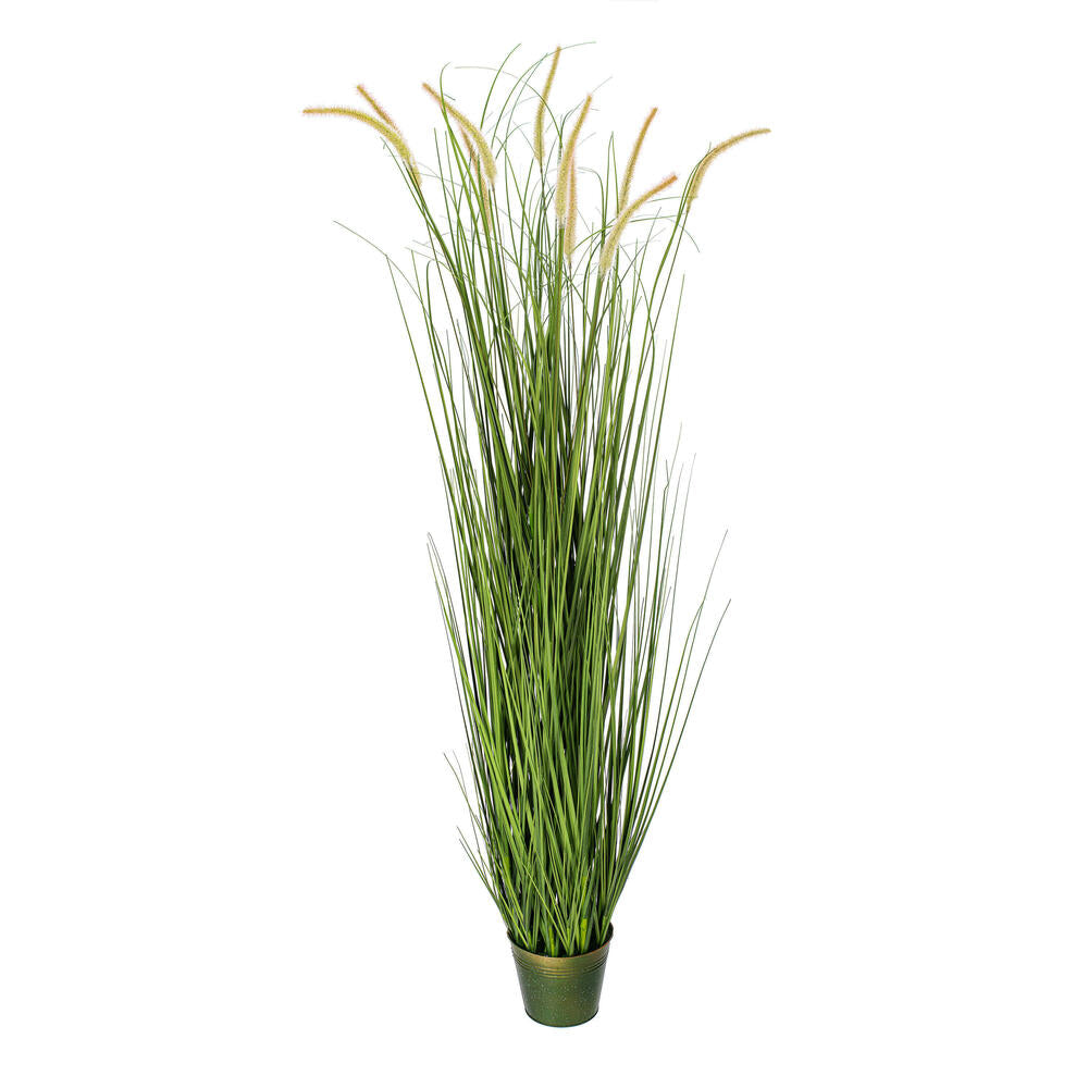 Vickerman 60" Artificial Potted Green Grass and Cattails.