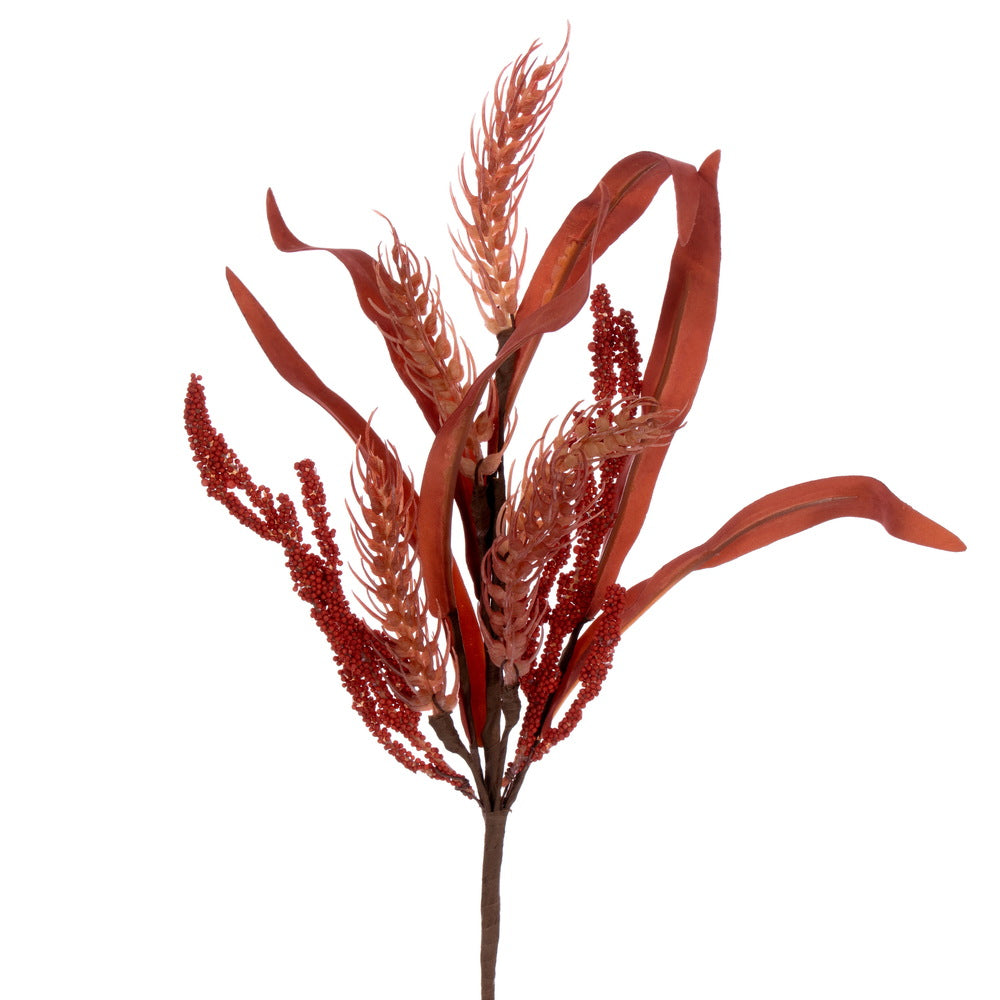 Vickerman 19" Brown Artificial Leaf Pick 6 per bag.