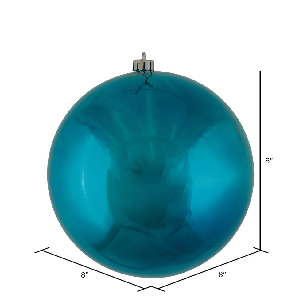 Vickerman 8" Sea Blue Shiny Ball Ornament