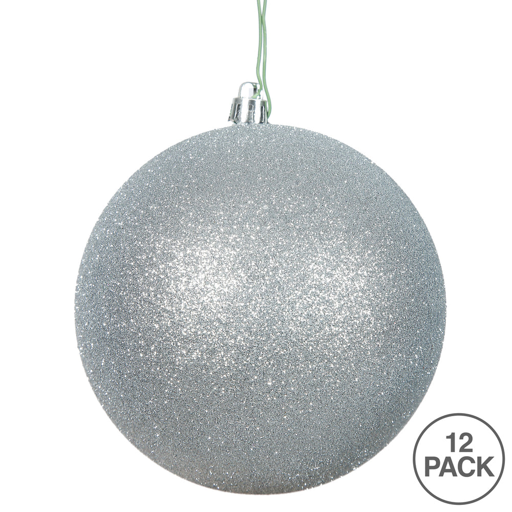 Vickerman 3" Silver Glitter Ball Ornament 12 per Bag