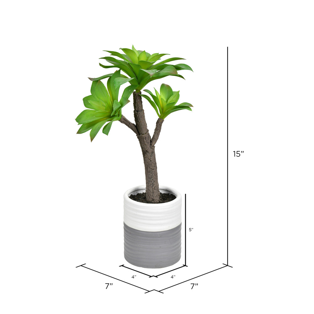 Vickerman 15" Artificial Succulent Ceramic Pot