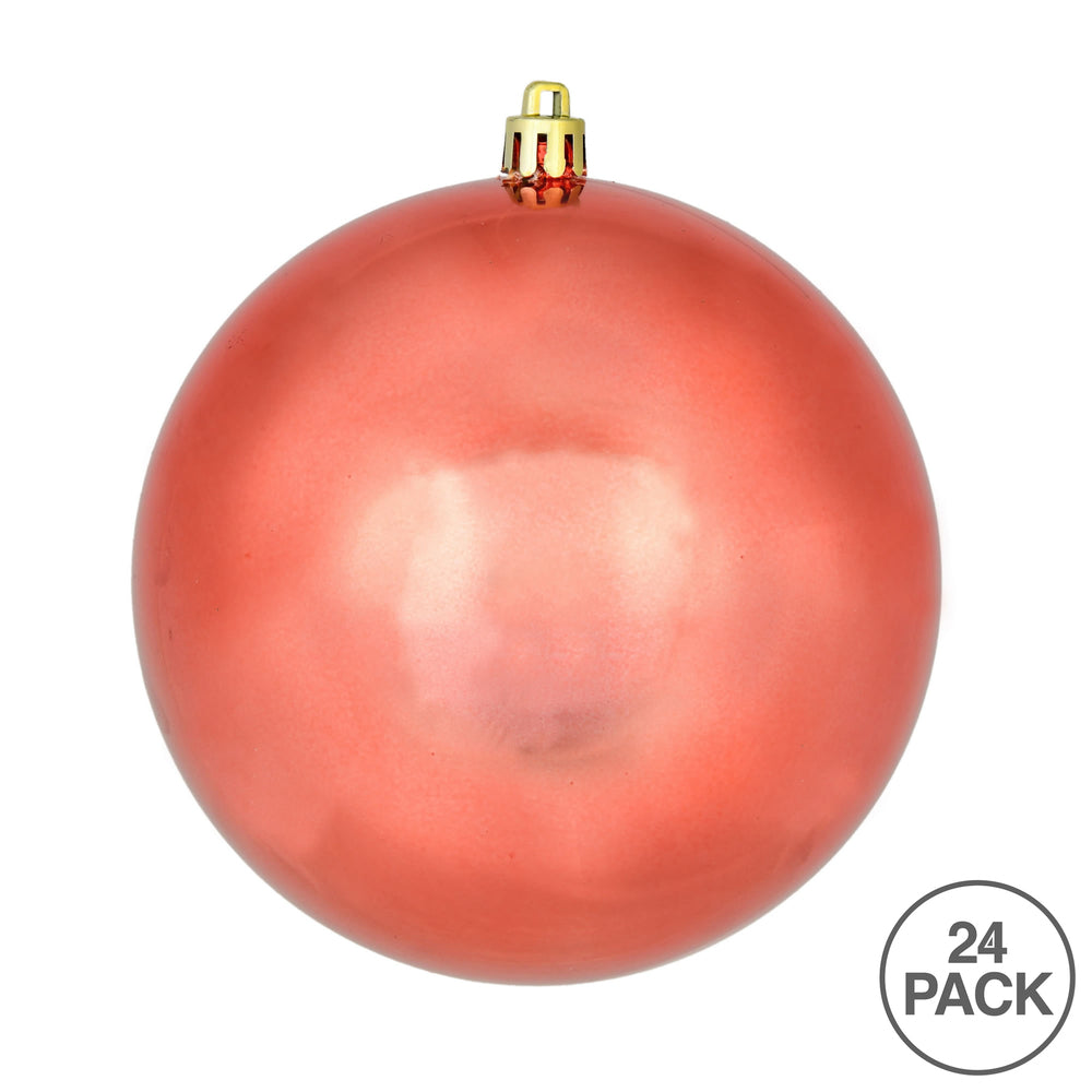 Vickerman 2.4" Coral Shiny Ball Ornament 24 per Bag