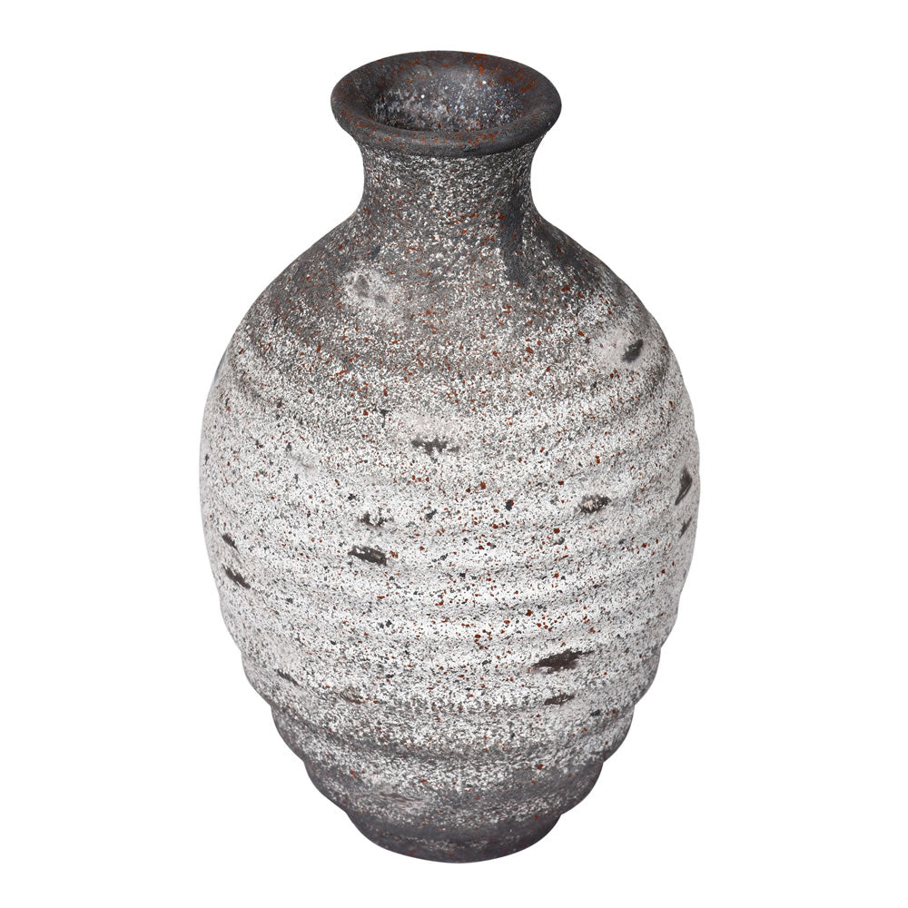 Vickerman 6.5" Gray Terracotta Vase. This pot is the perfect addition to any modern decor. 100% TERRA COTTA