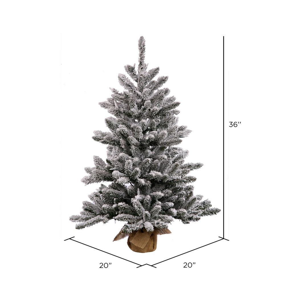 Vickerman 36" Flocked Anoka Pine Artificial Christmas Tree Unlit