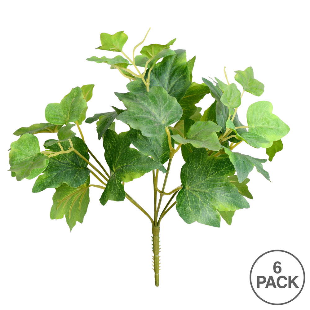 Vickerman 10" Artificial Green Ivy Bush 6 per Bag