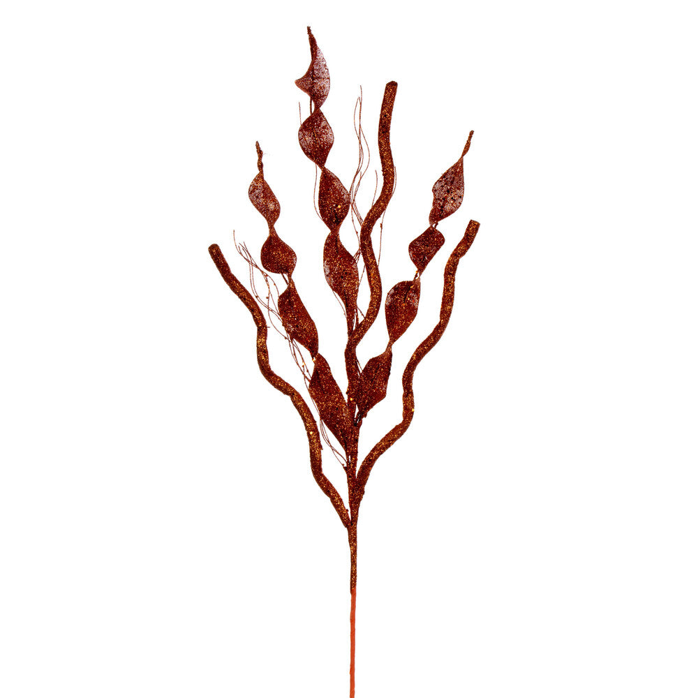 Vickerman 34" Burnished Orange Multi Spiral Glitter Spray 4 per bag.