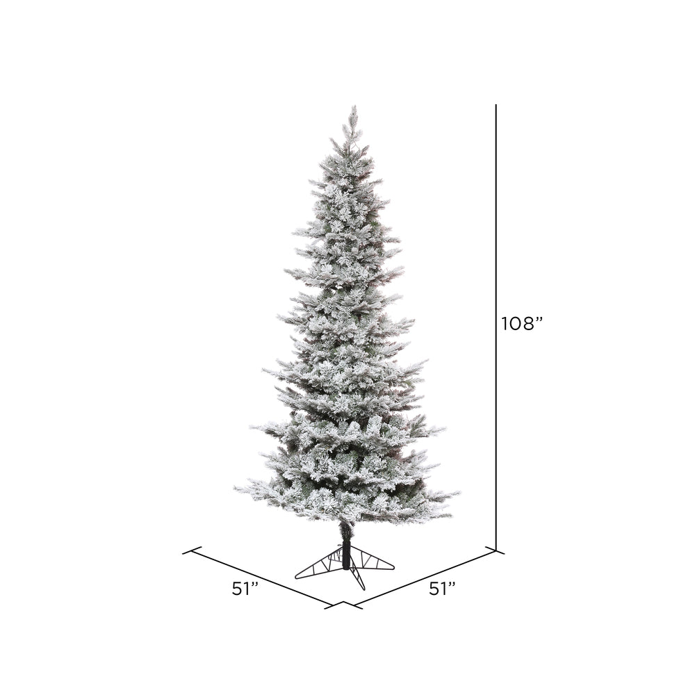 Vickerman 9' x 51" Flocked Kiana Artificial Christmas Tree Unlit