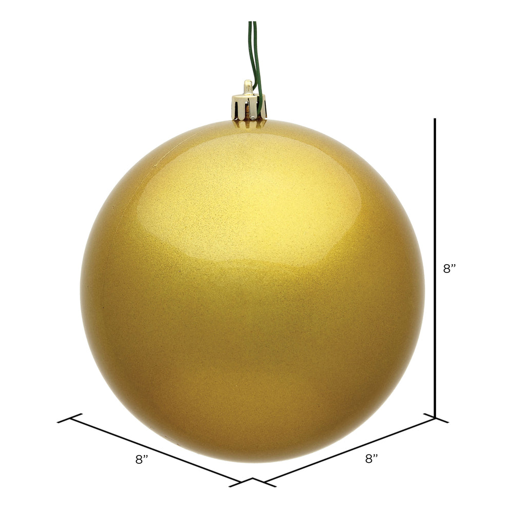Vickerman 8" Gold Candy Ball Ornament