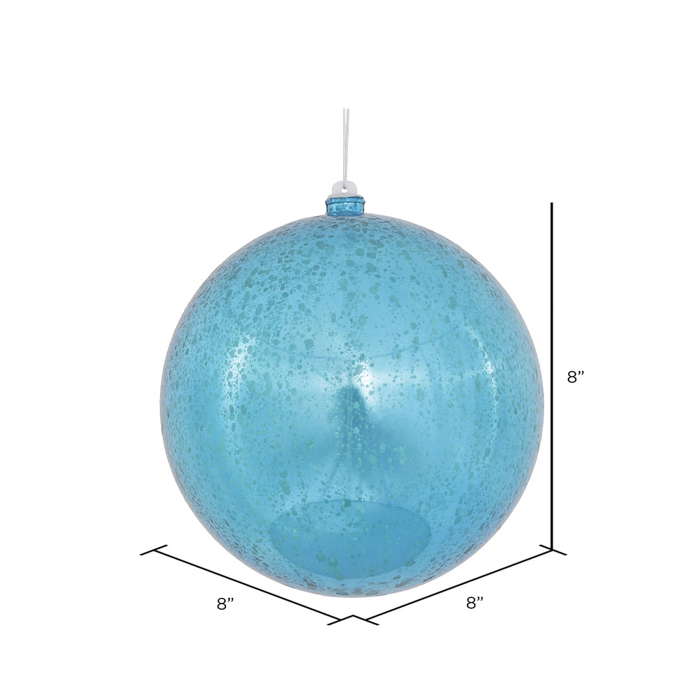Vickerman 8" Turquoise Shiny Mercury Ball Ornament