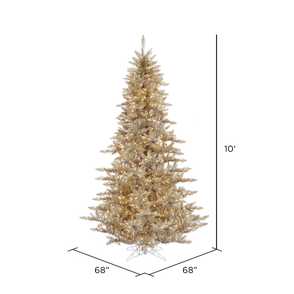 Vickerman 10' Champagne Fir Artificial Christmas Tree Warm White Dura-lit LED Lights