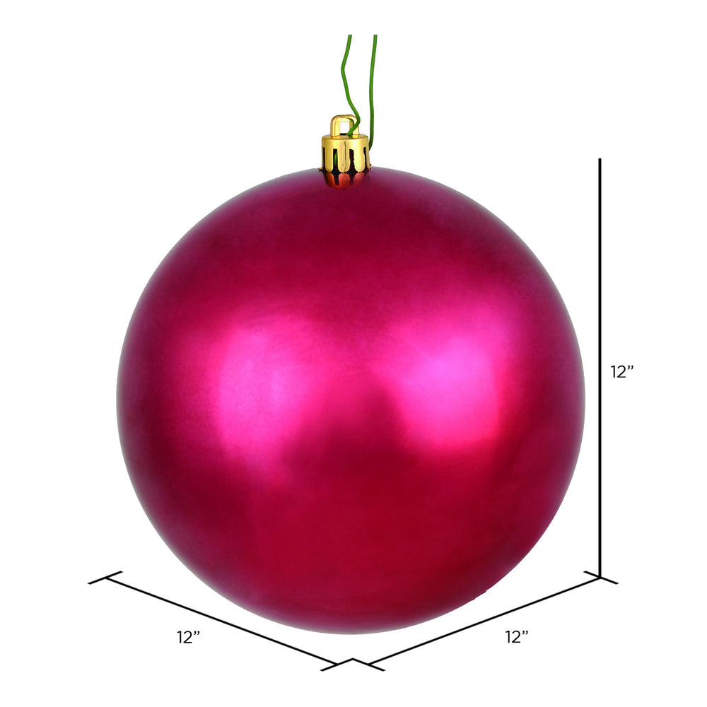 Vickerman 12" Berry Red Shiny Ball Ornament