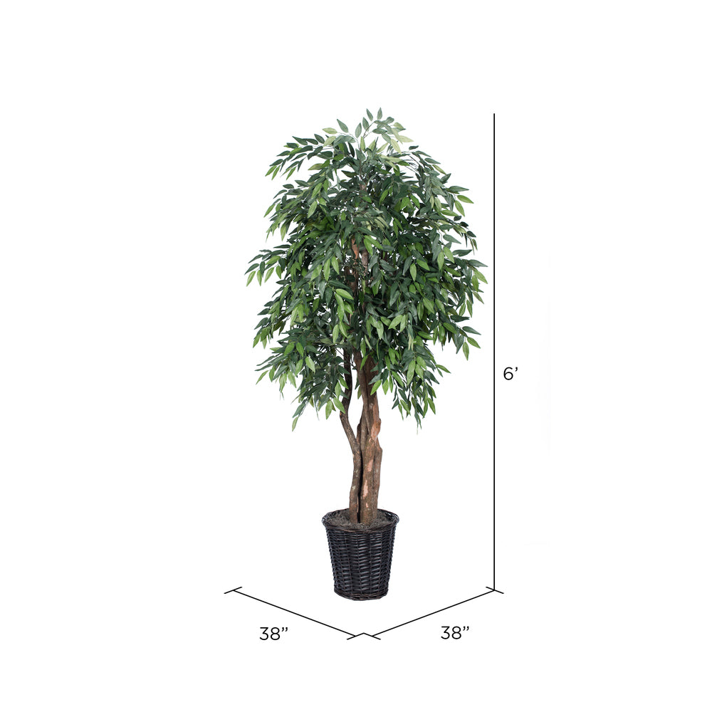 Vickerman 6' Artificial Green Smilax Executive Rattan Basket.