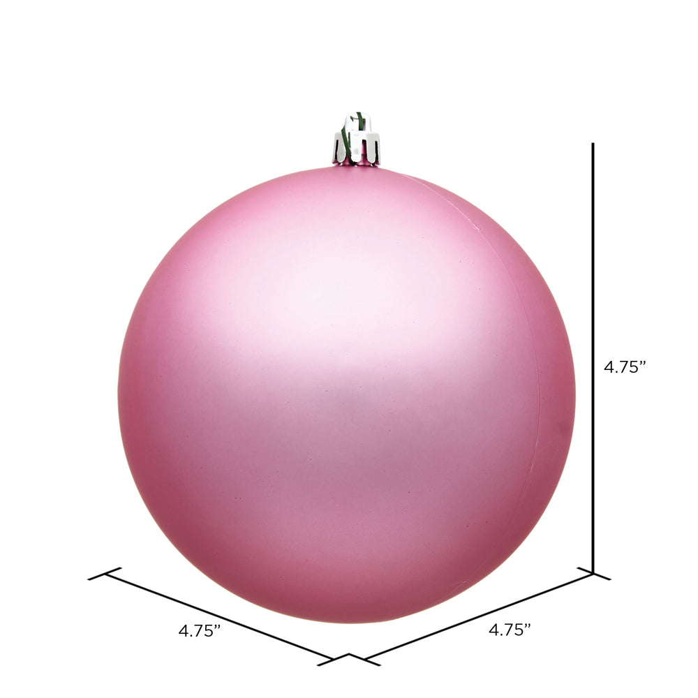 Vickerman 4.75" Pink Matte Ball Ornament 4 per Bag