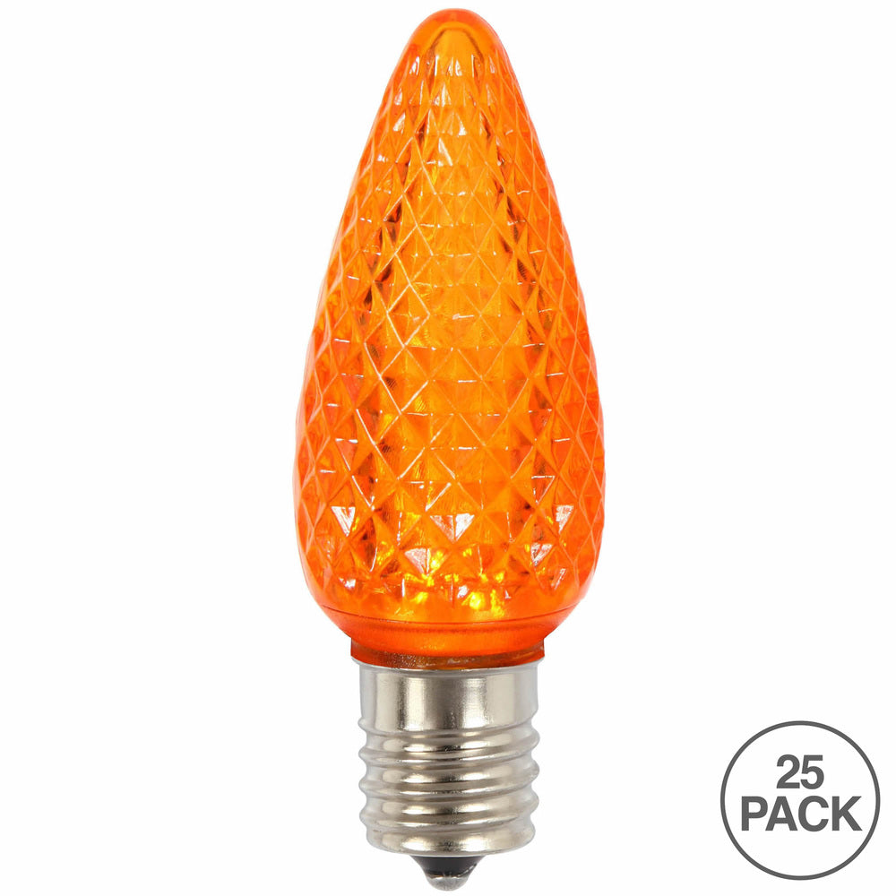 Vickerman C9 LED Orange Faceted Twinkle Bulb Nickel Base bag of 25