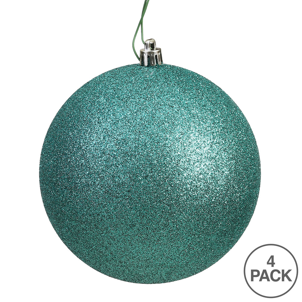 Vickerman 6" Sea Foam Glitter Ball Ornament 4 per Bag