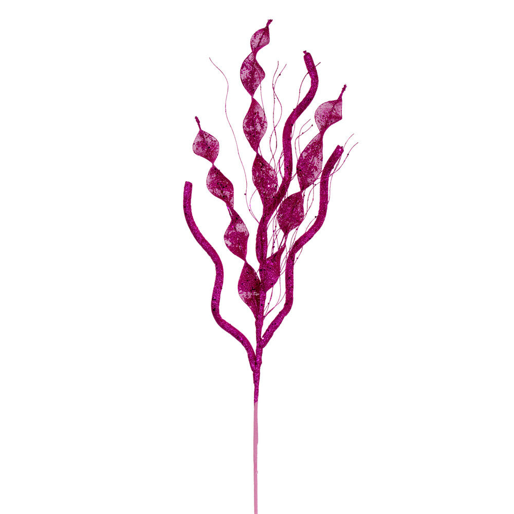 Vickerman 34" Hot Pink Multi Spiral Glitter Spray 4 per bag.
