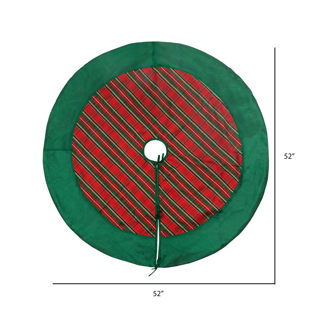 Vickerman 52" Red and Green Plaid Christmas Tree skirt
