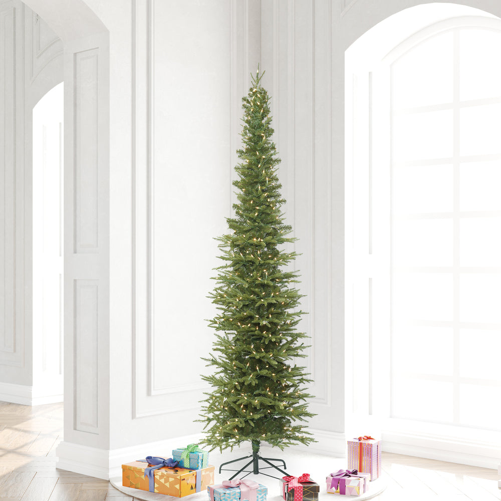 Vickerman 7.5' Bixley Pencil Fir Artificial Christmas Tree Warm White Dura-lit LED Lights