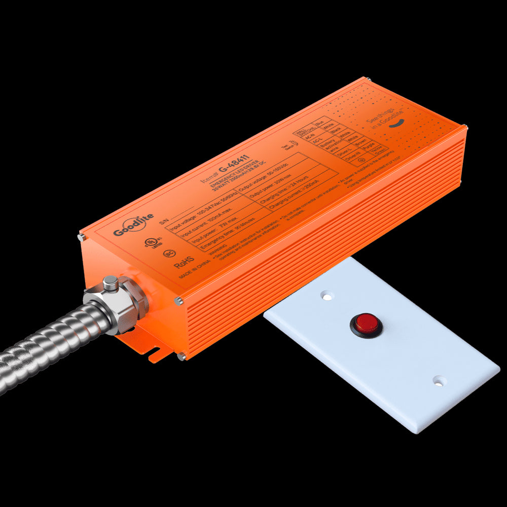 Goodlite Emergency LED Driver 30W For Isolated & Non-Isolated Drivers Output Max Amps 3000Mah Illumination Time >90 Minutes