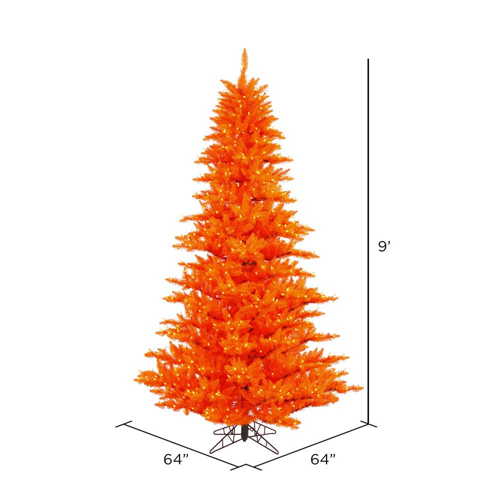 Vickerman 9' Orange Fir Artificial Christmas Tree Orange Dura-lit LED Lights