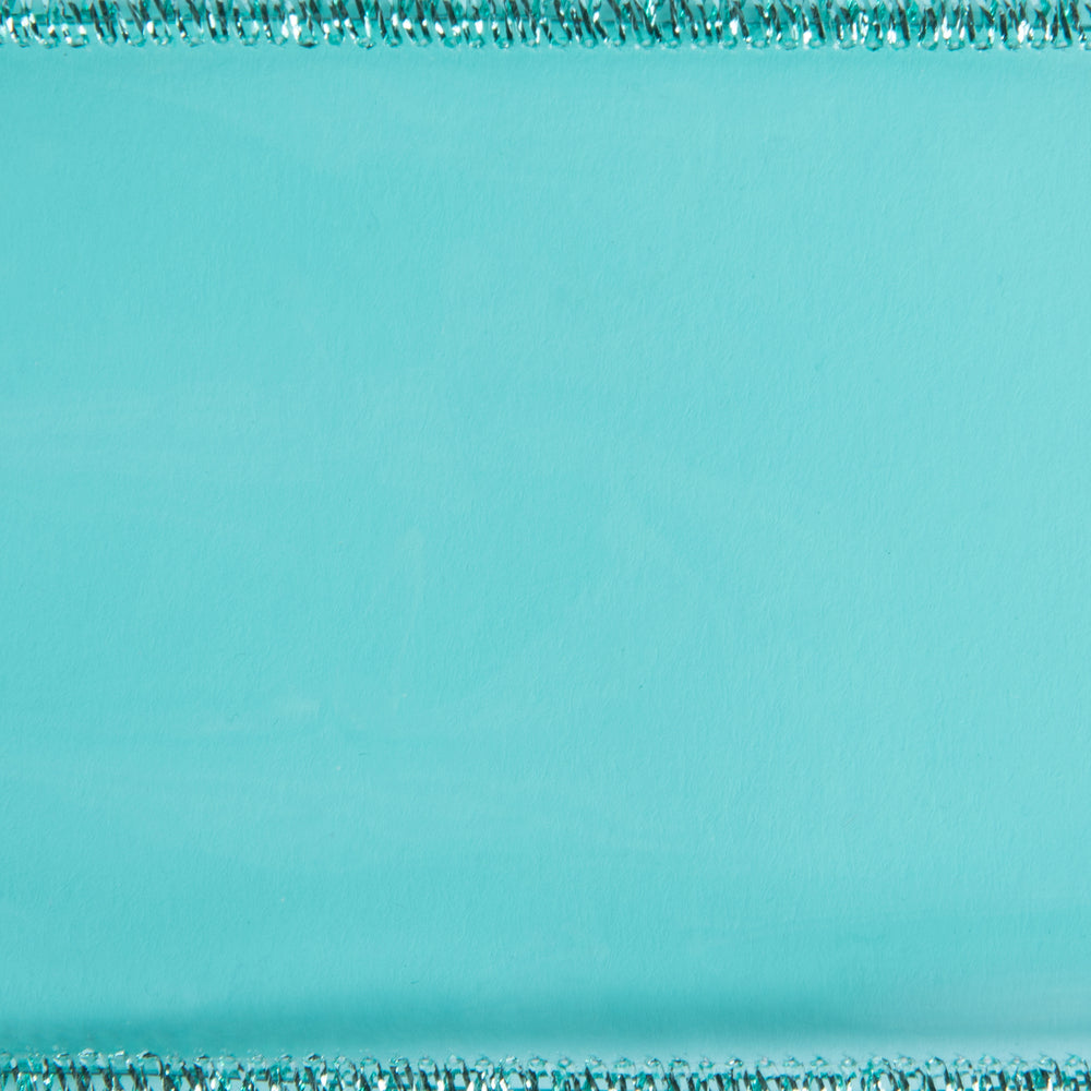 Vickerman 2.5" x 10 Yards Teal Transparent PVC Christmas Ribbon