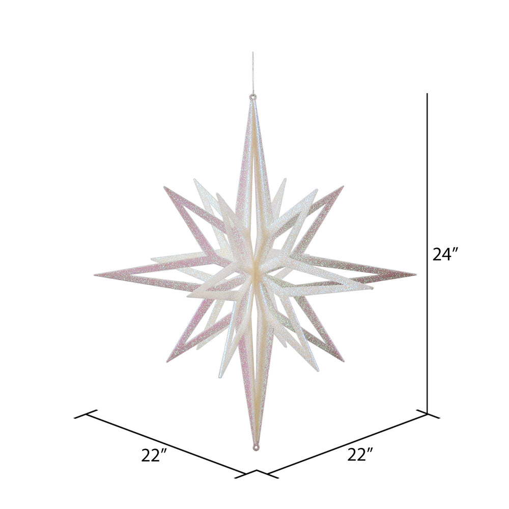 Vickerman 24" White Iridescent Star Christmas Ornament