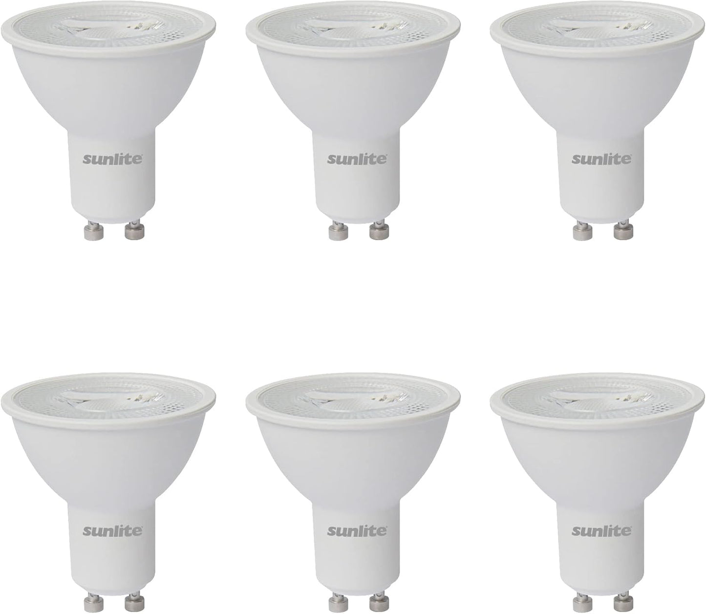 Sunlite 80527 LED MR16 Reflector Spotlight Bulb, 7 Watts (50W Halogen Bulb Replacement) 120 Volt, 550 Lumen, 35° Flood Beam, GU10 Base, Dimmable, ETL Listed, 4000K Cool White, 6 Count
