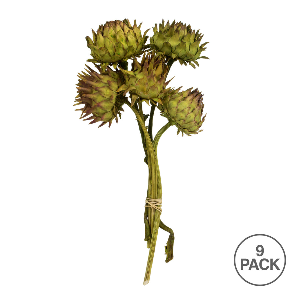 Vickerman 12" Basil Artichoke on a Decorative Natural Stem. Includes 9 Stems per Pack Dried