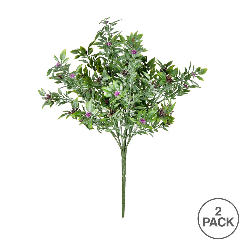 Vickerman 13.5" Artificial Purple UV Coated Wildflower Bush Pack of 2