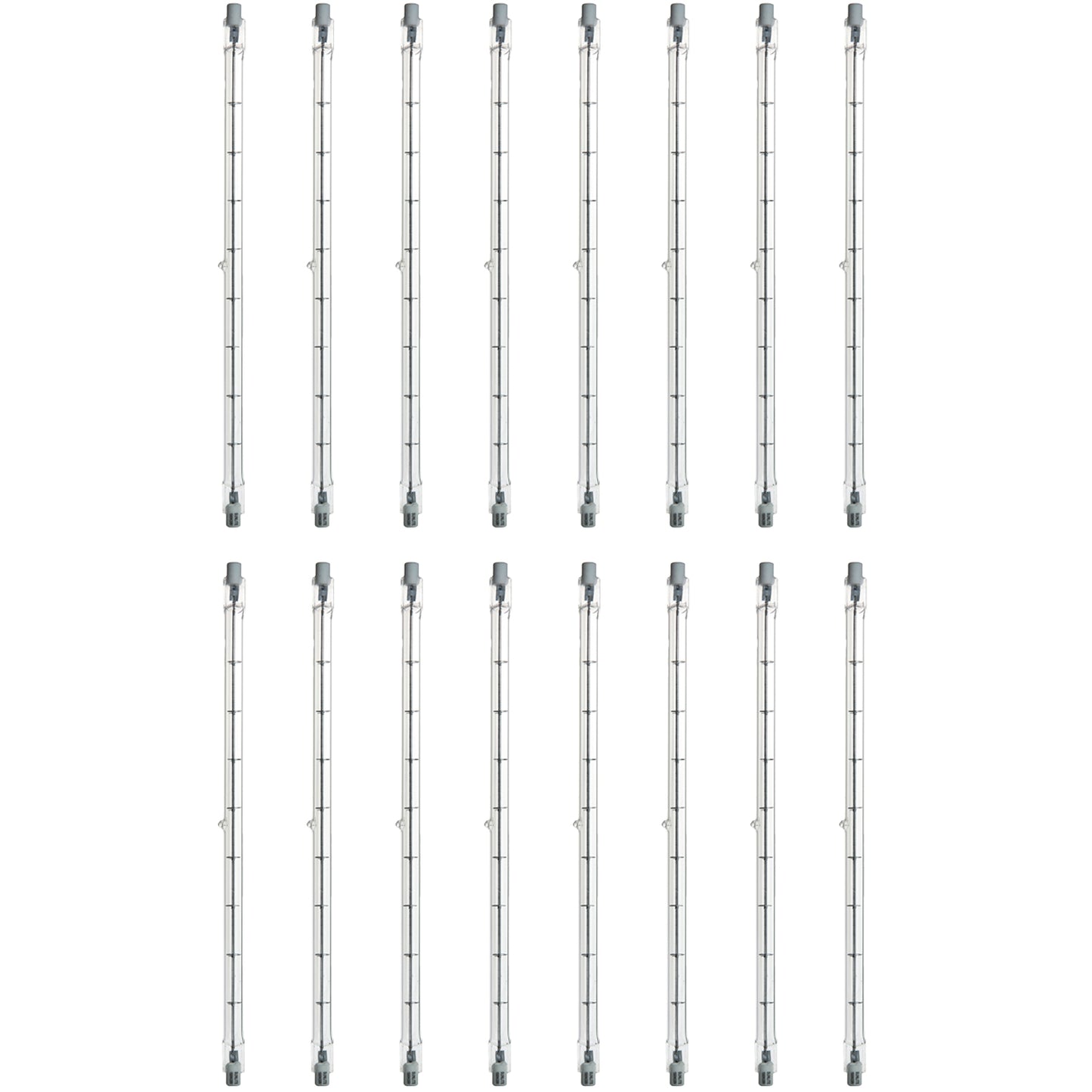 Sunlite 40639 Halogen T3 Double Ended Mini Tube Light, 1000 Watts, 120 Volts, Clear, 19000 Lumens, 3200K Bright White, Dimmable, 100 CRI, 1500 Rated Hours, 12 Pack