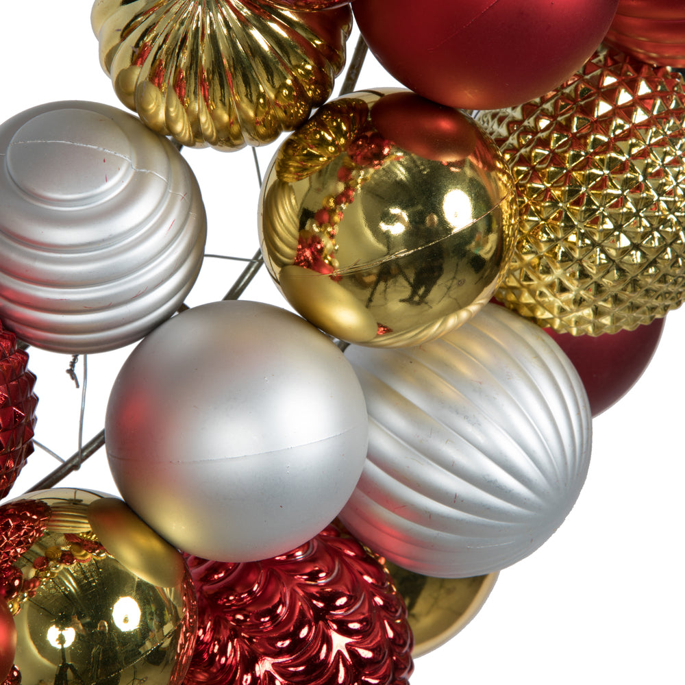 Vickerman 24" Red-Gold-Silver Assorted Ornament Wreath