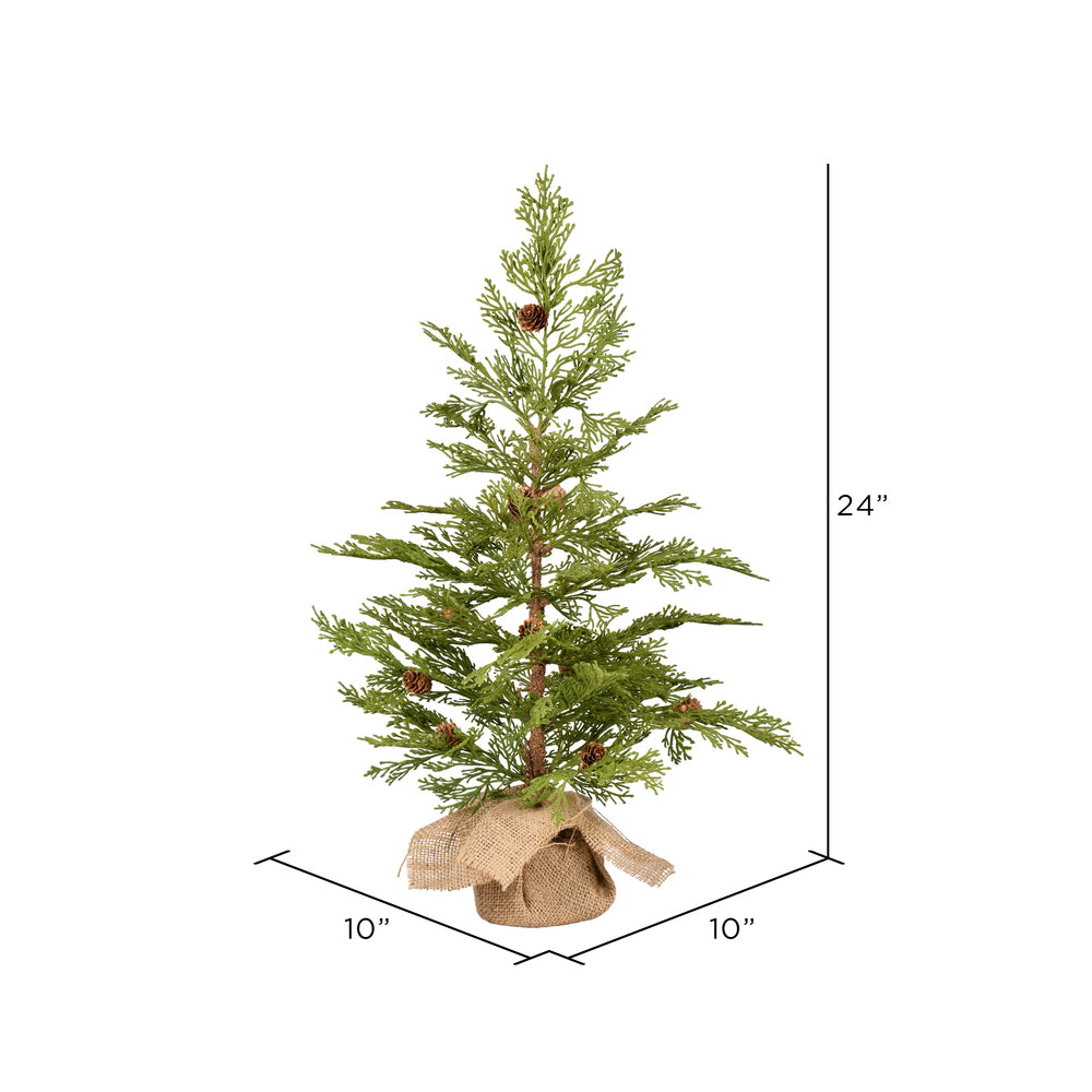 Vickerman 24" Cedar Pine Artificial Christmas Tree Unlit