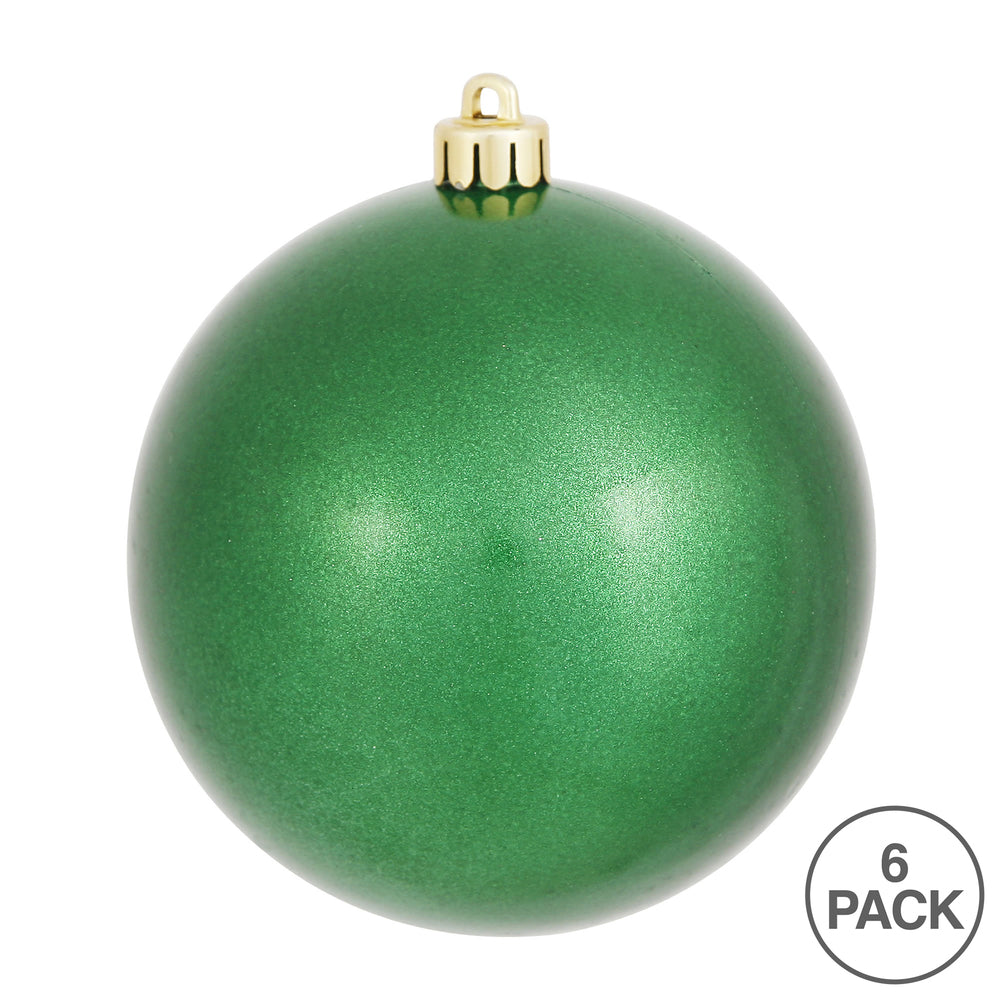Vickerman 4" Green Candy Ball Ornament 6 per Bag