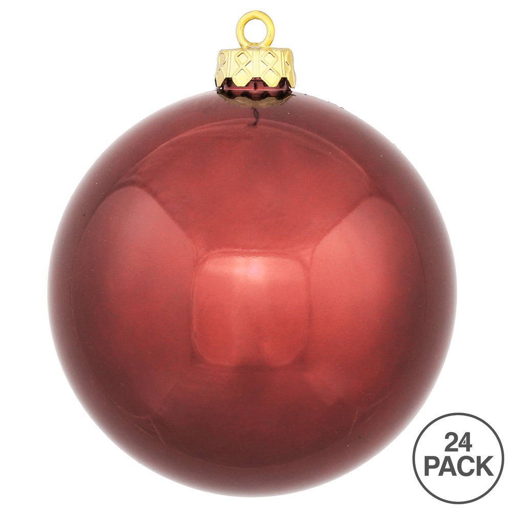 Vickerman 2.4" Wine Shiny Ball Ornament 24 per Bag