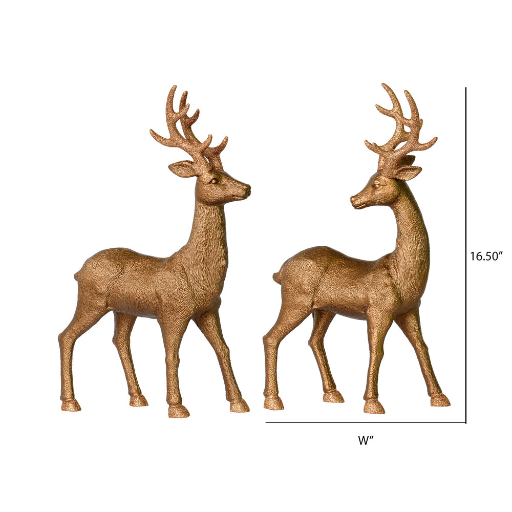 Vickerman 16.5" Mocha Deer Christmas Ornament Set