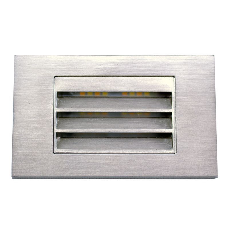 Westgate Integrated Step Light 120V 3W 3Cct, Horiz. Louver, Bn, Landscape Lighting , 5W, 75 Lumens, 30K/40K/50K, Brushed Nickel Finish Dimmable