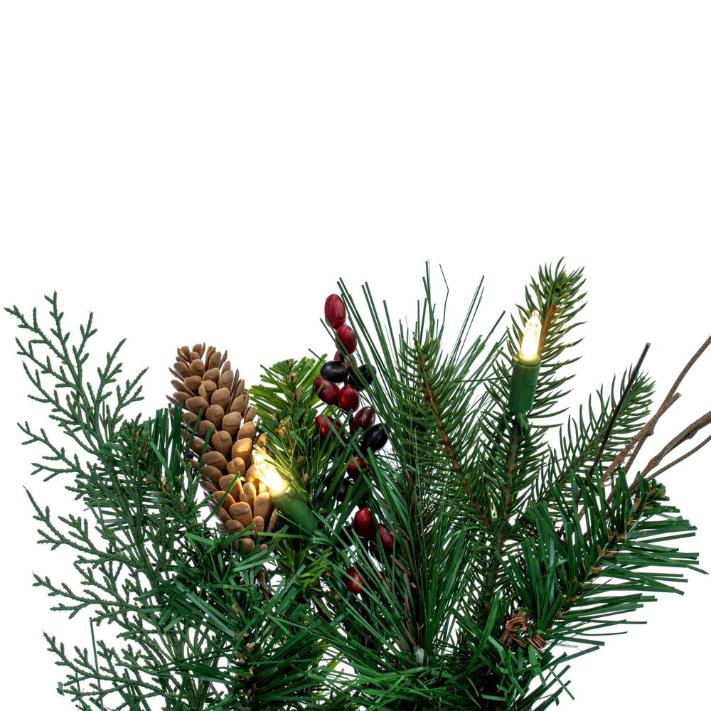 Vickerman 36" Cibola Mixed Berry Artificial Christmas Wreath Warm White LED Lights