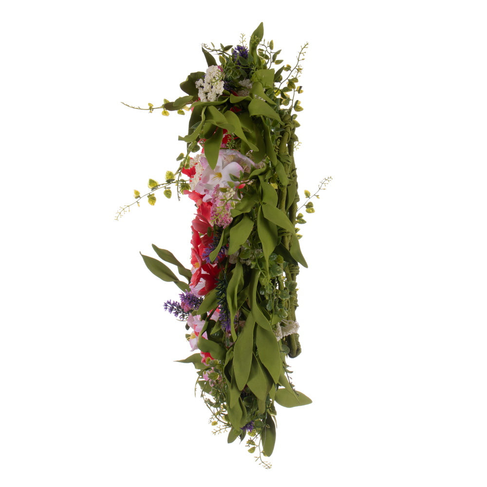 Vickerman 22" Artificial Light Pink and Coral Mixed Floral Wreath