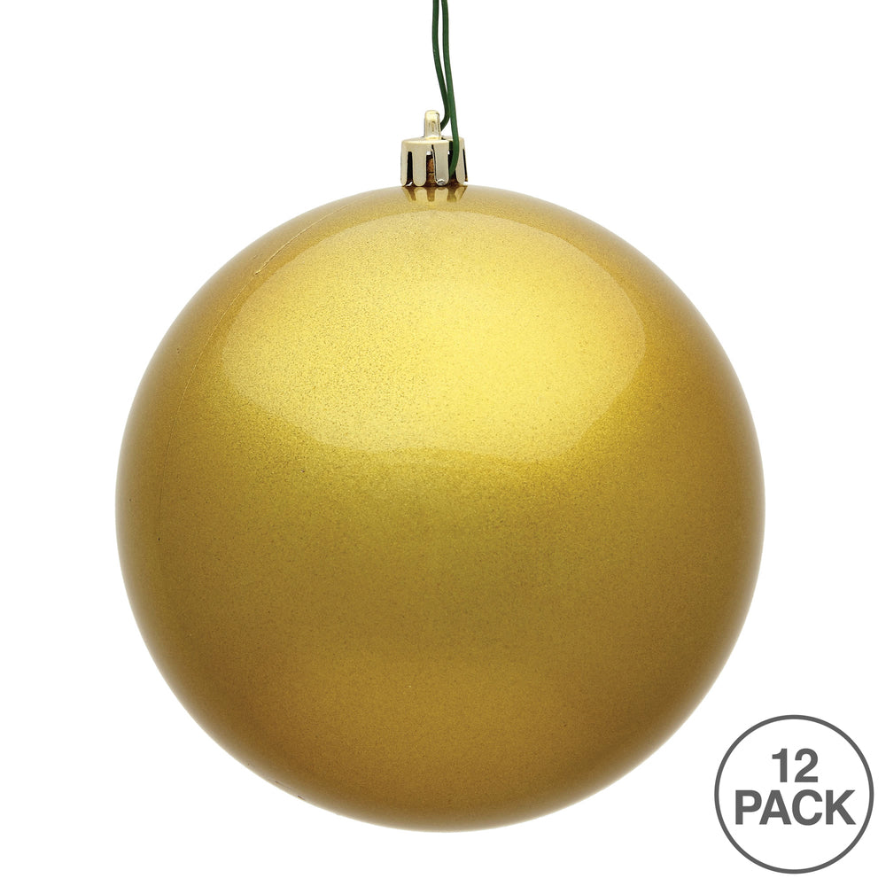 Vickerman 3" Gold Candy Ball Ornament 12 per Bag