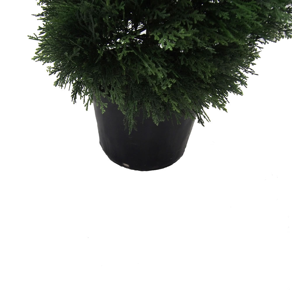 Vickerman 5' Artificial Potted Green Cedar Spiral Tree.