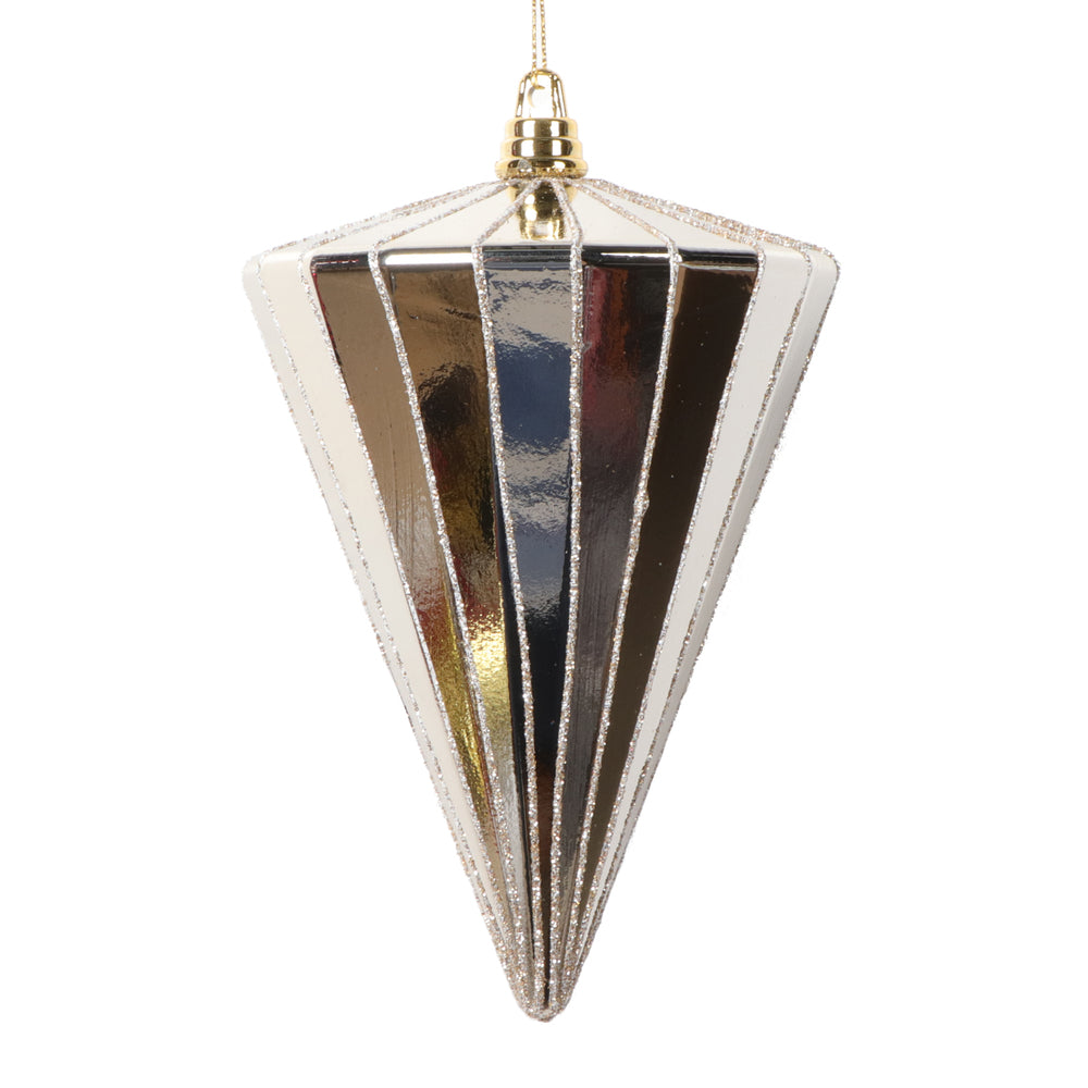 Vickerman 6" Shiny Oat Cone Ornament 3 per bag.