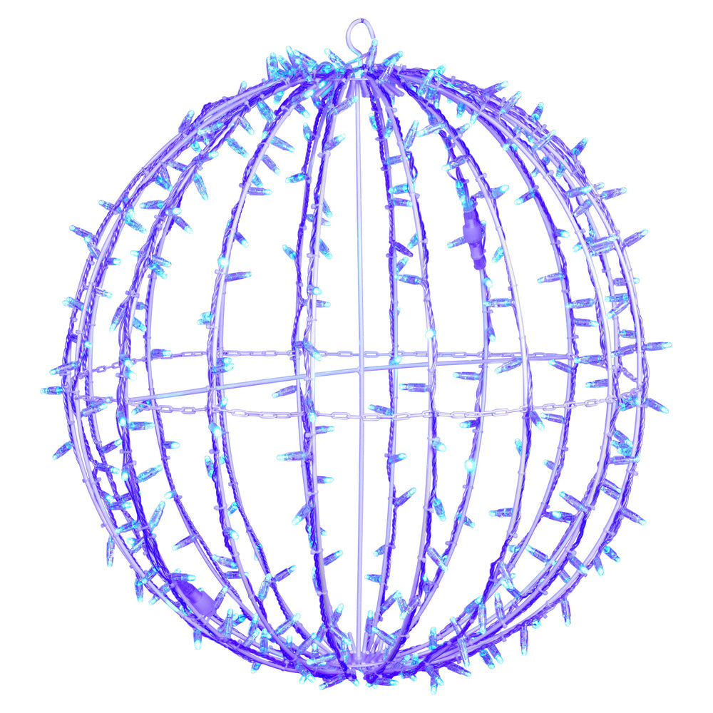 Vickerman 324Lt x 30" Fold Flat Blue Led Twinkle Jumbo Hanging Sphere.