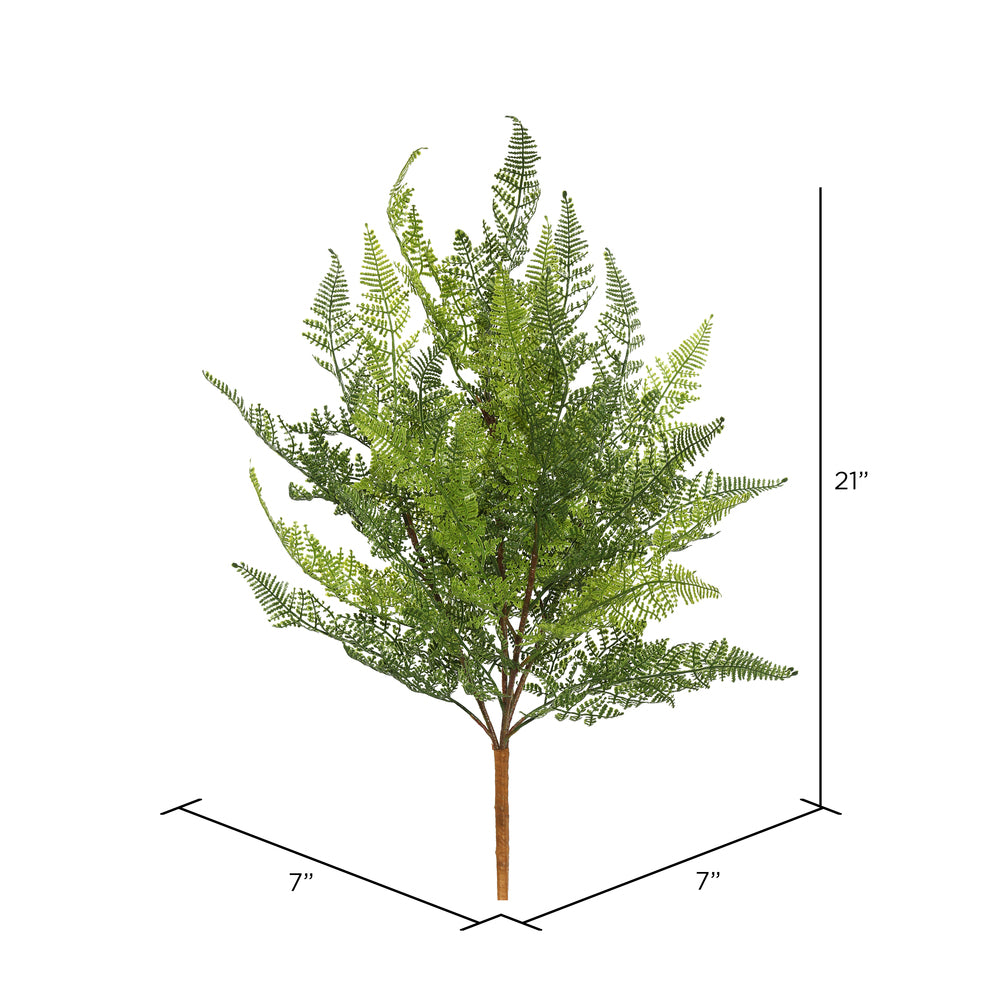 Vickerman 21.5" Artificial Green Lace Fern Bush.