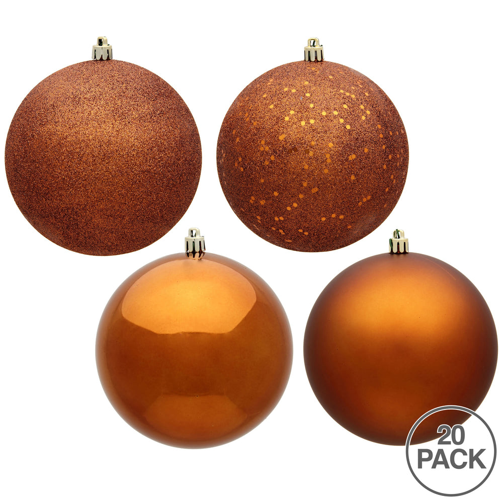Vickerman 2.75" Copper 4-Finish Ball Ornament Assortment 20 per Box