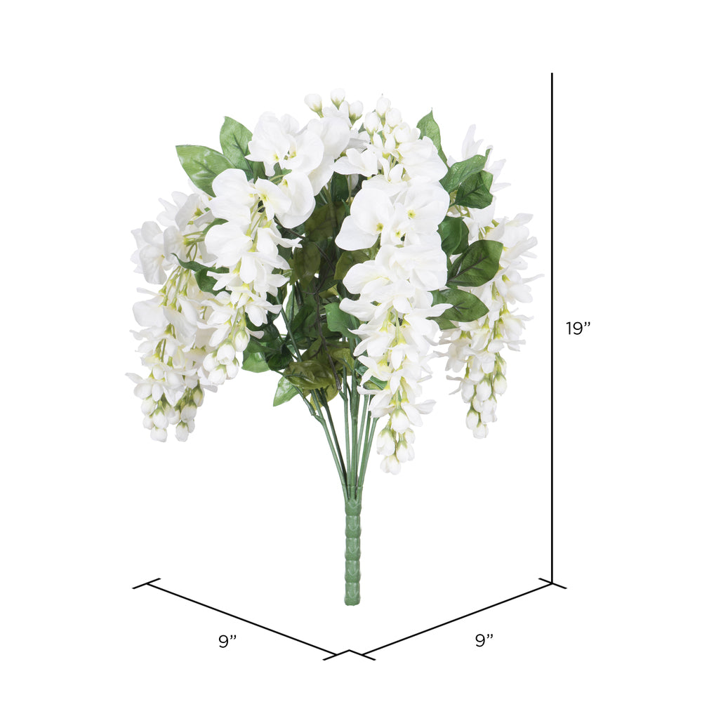 Vickerman 19 " Artificial White Wisteria Bush.