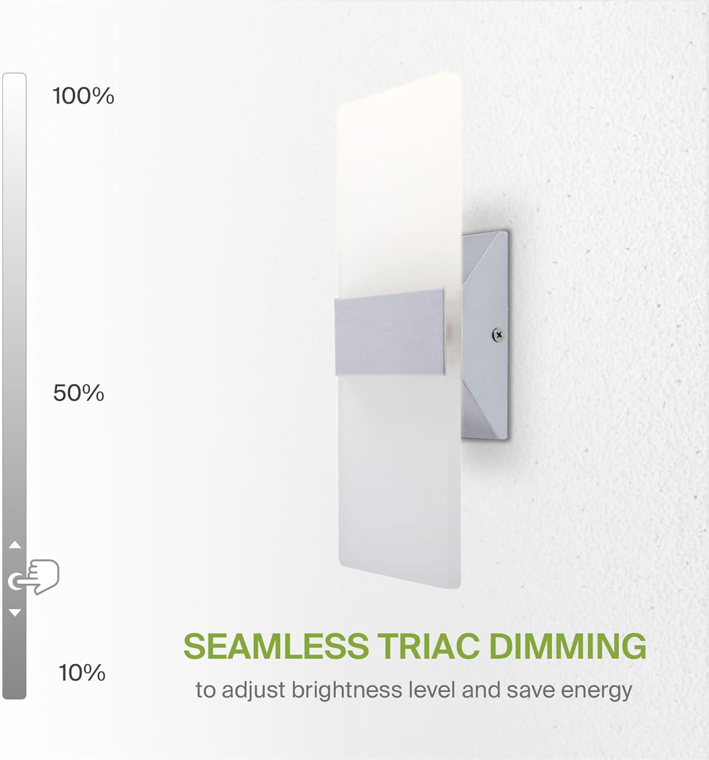 ASD Lighting LED Wall Sconce 12inch 12W 120V Triac 2700/3000/3500/4000/5000K Nickel UL