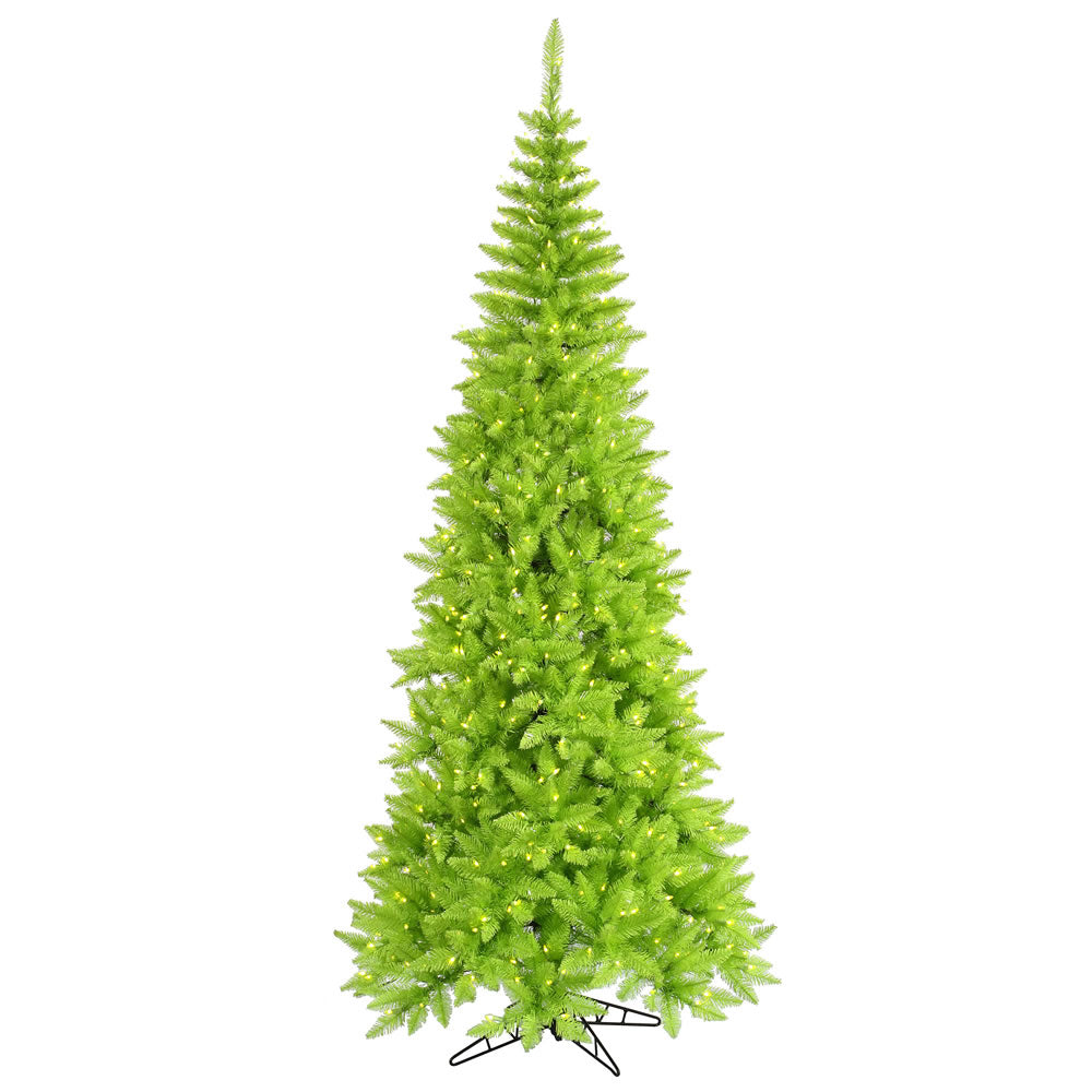 Vickerman 4.5' Lime Fir Slim Artificial Christmas Tree Lime Dura-lit LED Lights